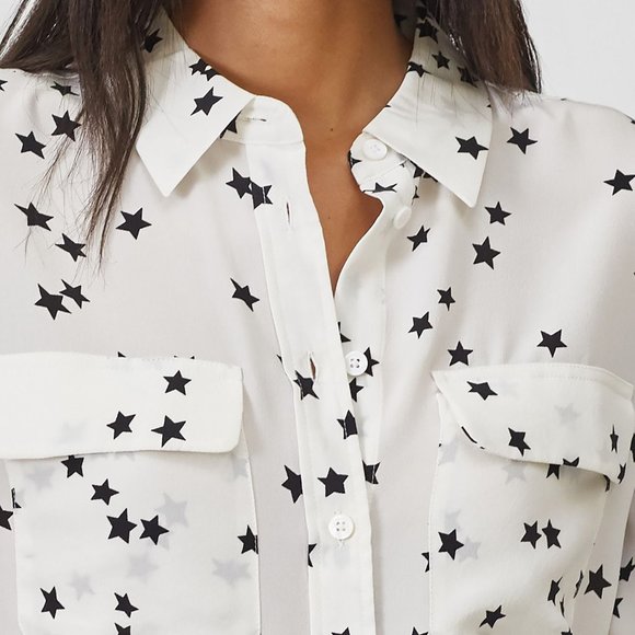Equipment Star Print Long Sleeve Silk Blouse - Picture 5 of 10